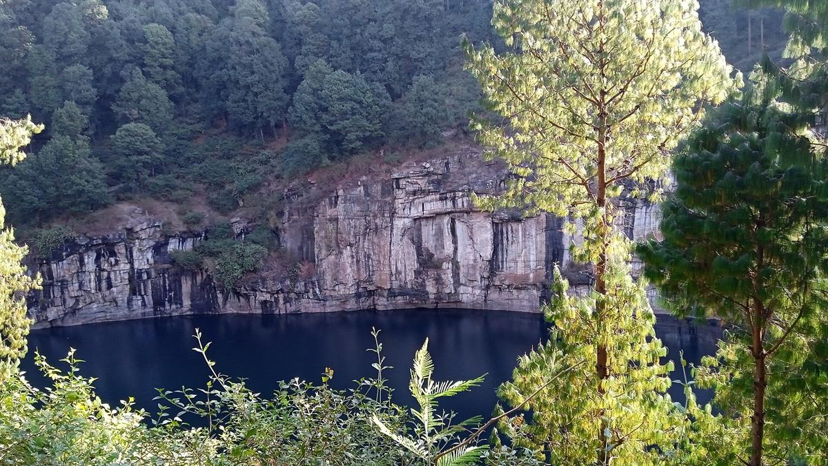 Lac Tritriva, a crater lake in the central highlands