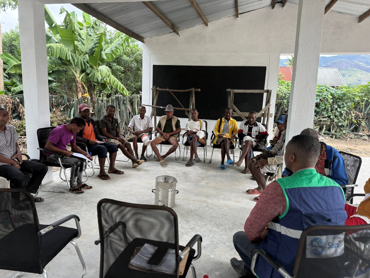 A local mayor in rural Madagascar during a community consultation