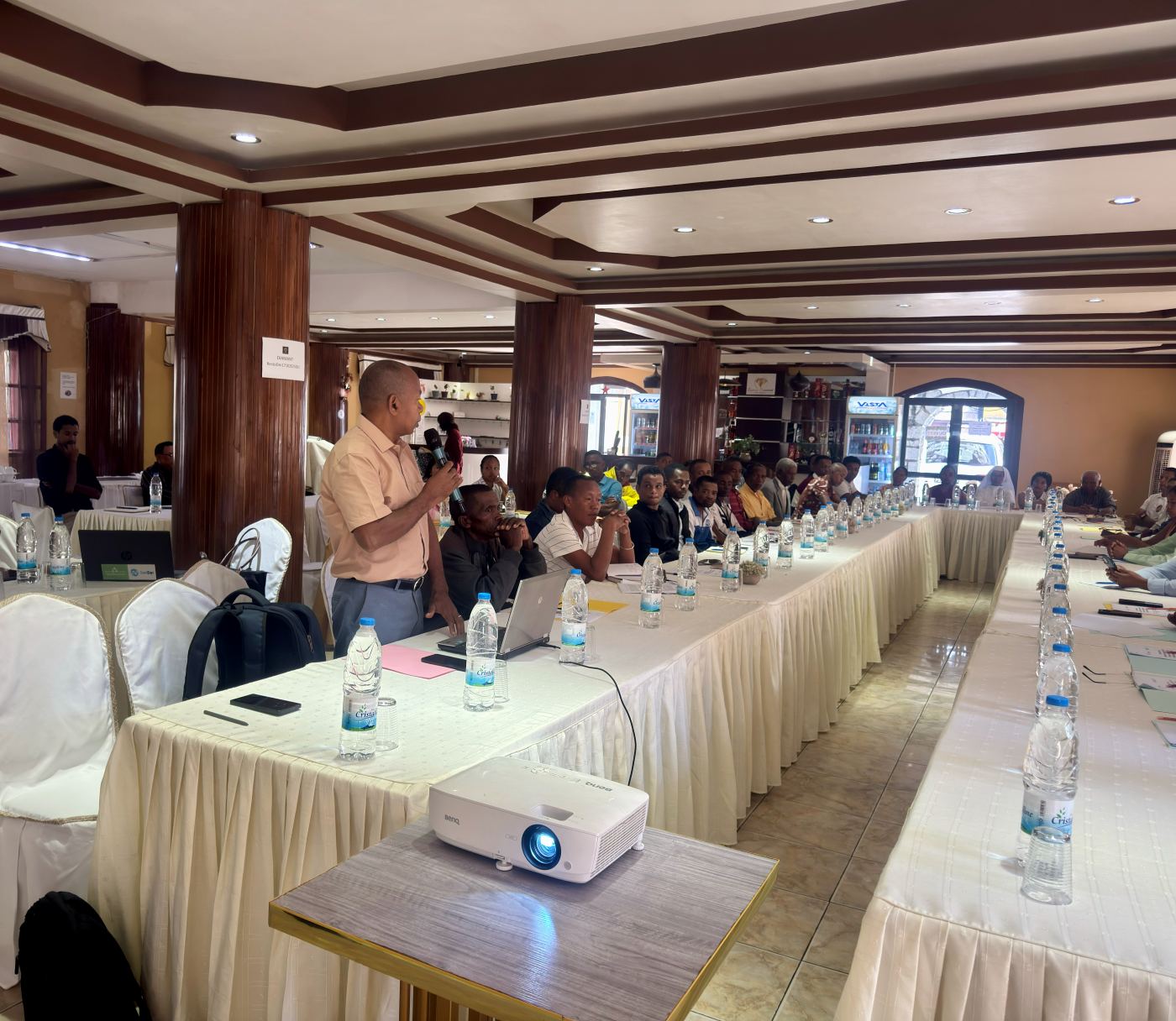 A community consultation meeting in Madagascar